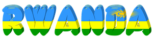 Rwanda lettering with flag