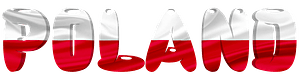 Poland lettering with flag