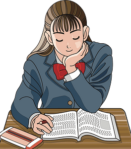 School Girl Studying