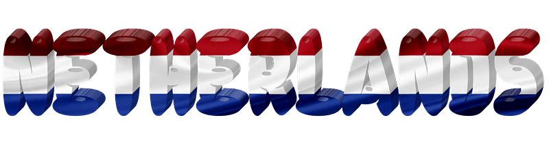 Netherlands lettering with flag