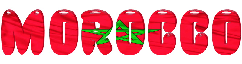 Morocco lettering with flag