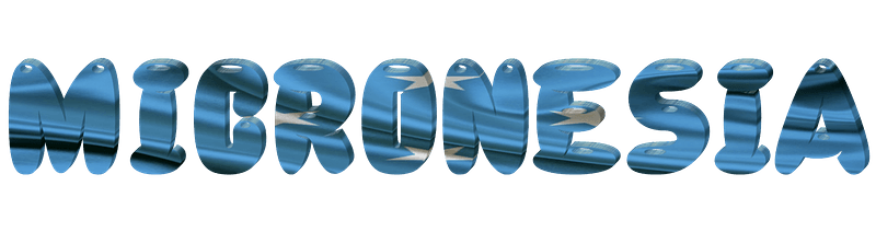 Micronesia lettering with flag