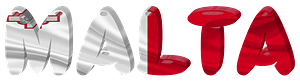 Malta lettering with flag