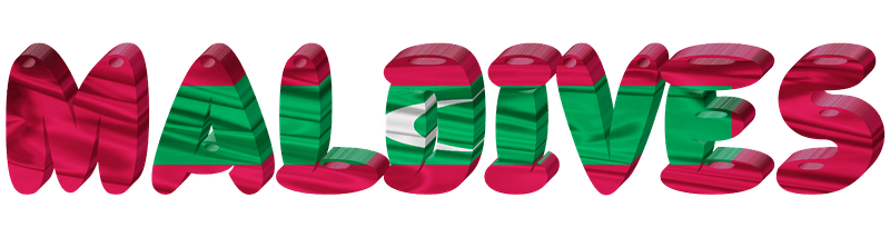 Maldives lettering with flag
