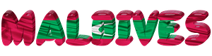 Maldives lettering with flag