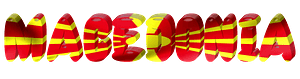 Macedonia lettering with flag