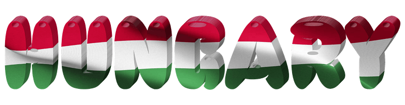 Hungary lettering with flag