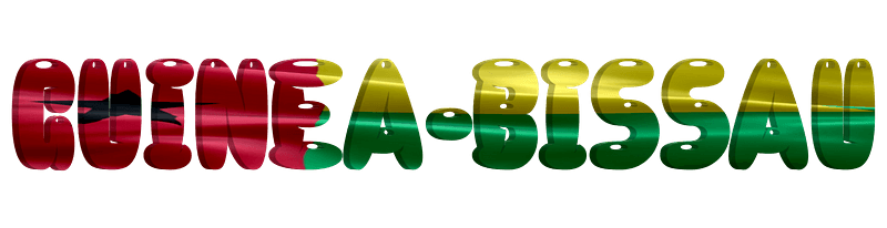 Guinea-Bissau lettering with flag