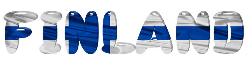 Finland lettering with flag