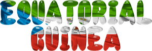 Equatorial Guinea lettering with flag