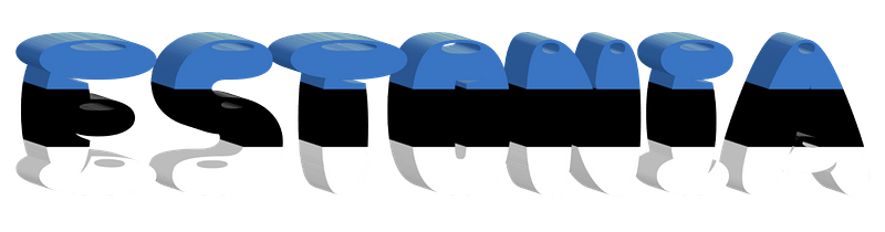 Estonia lettering with flag