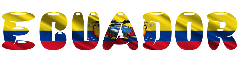 Ecuador lettering with flag