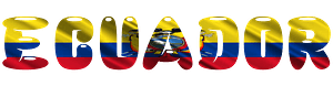 Ecuador lettering with flag