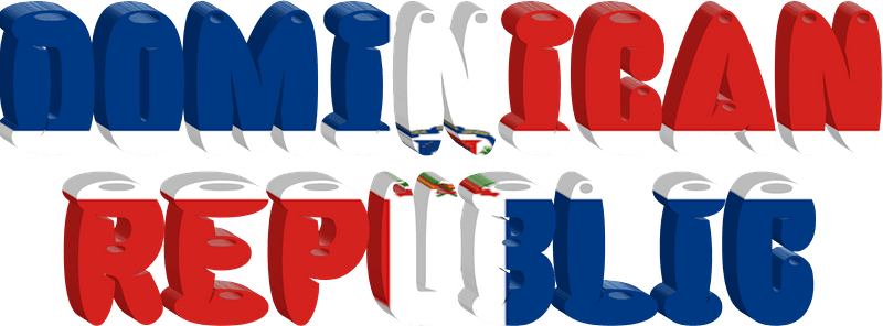 Dominican Republic lettering with flag