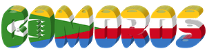 Comoros lettering with flag