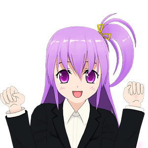 Anime School Girl with Purple Hair