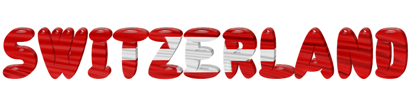 Switzerland lettering with flag