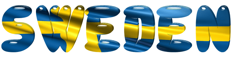 Sweden lettering with flag