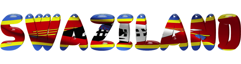 Swaziland lettering with flag