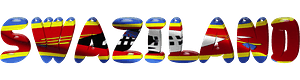Swaziland lettering with flag