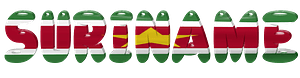 Suriname lettering with flag