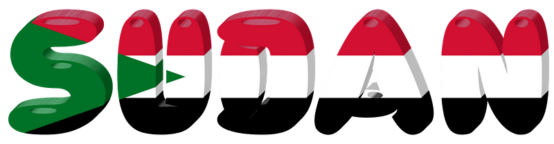 Sudan lettering with flag