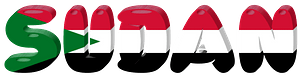 Sudan lettering with flag