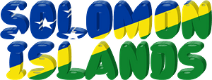 Solomon Islands lettering with flag