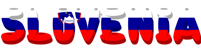 Slovenia lettering with flag