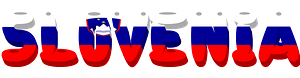 Slovenia lettering with flag