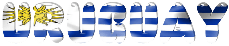 Uruguay lettering with flag