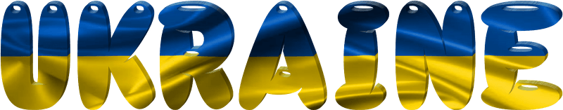 Ukraine lettering with flag