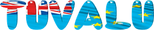Tuvalu lettering with flag