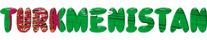 Turkmenistan lettering with flag