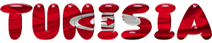 Tunisia lettering with flag