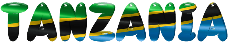 Tanzania lettering with flag