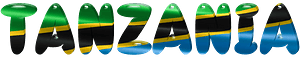 Tanzania lettering with flag