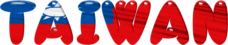 Taiwan lettering with flag