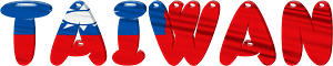 Taiwan lettering with flag