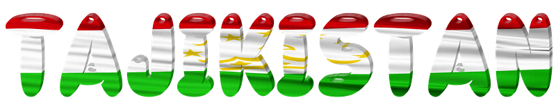Tajikistan lettering with flag