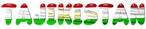 Tajikistan lettering with flag