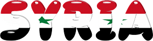 Syria lettering with flag
