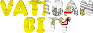 Vatican City lettering with flag