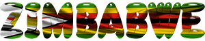 Zimbabwe lettering with flag