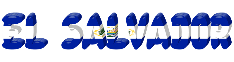 El Salvador lettering with flag