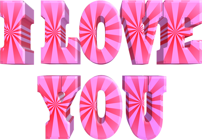 I love you stylized lettering