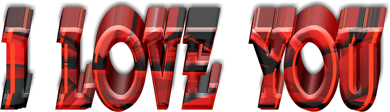 I love you stylized lettering