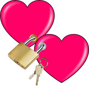 Two hearts with lock