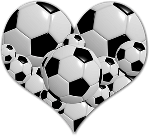 Heart with soccer balls