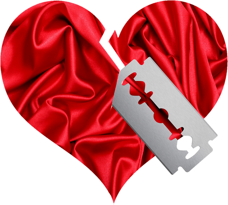 Broken heart with blade